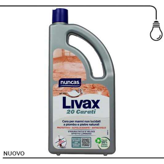 NUNCAS LIVAX CERA 20 CARATI AUTOLUCIDANTE PAVIMENTI MARMO E PIETRE NATURALI 1 L