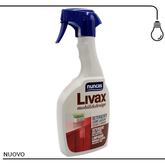 NUNCAS LIVAX MOBILI&DESIGN DETERGENTE LEGNI LACCATI LUCIDI E OPACHI 500 ML