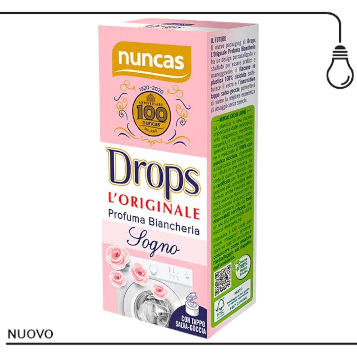 NUNCAS DROPS CLASSIC PROFUMA BIANCHERIA 100 ML