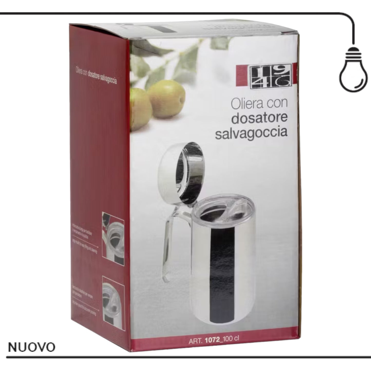 ILSA Oliera con dosatore salvagoccia in acciaio inox cl 100