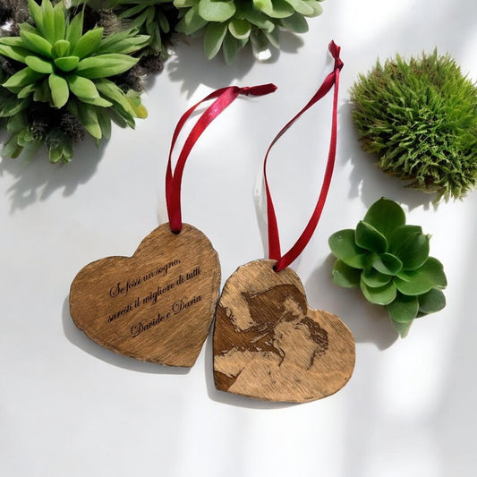 Cuore di legno artigianale e personalizzabile