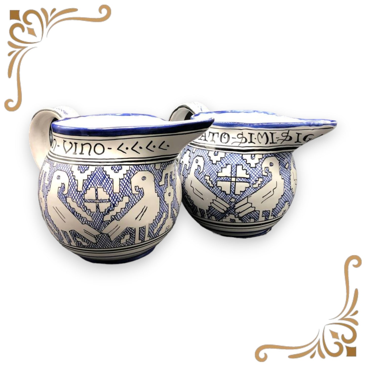 Brocca in ceramica di maiolica