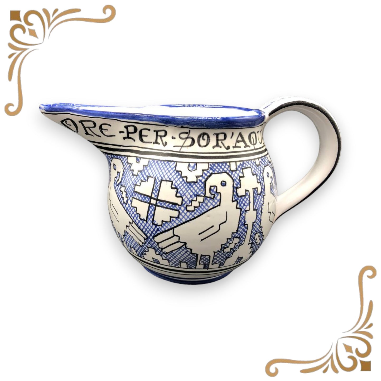 Brocca in ceramica di maiolica