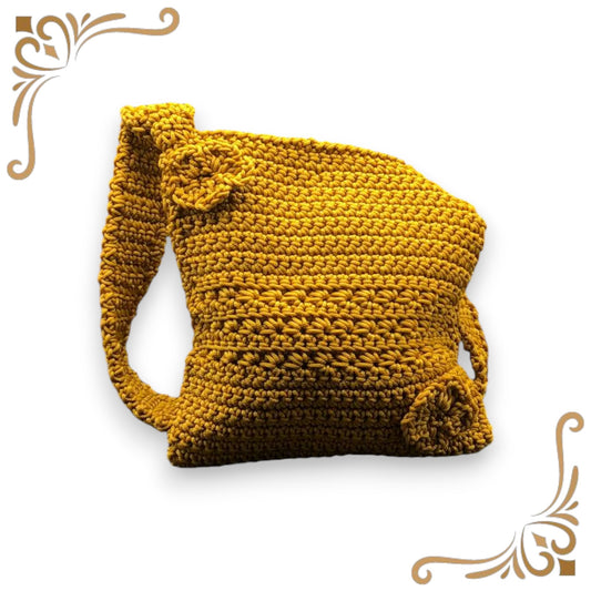 Borsa in cordoncino sintetico giallo