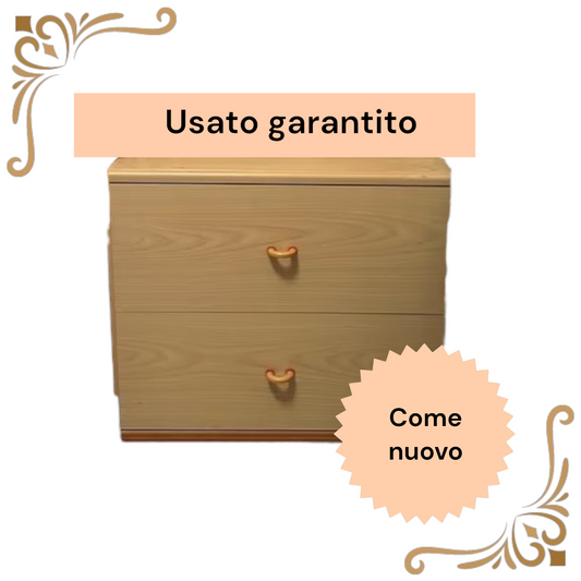 Comodino con due cassetti beige